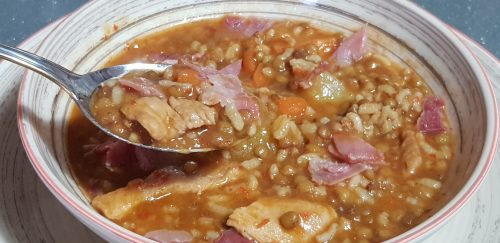 Guiso de lentejas y arroz con pollo - Yo, yo misma y mis cosas