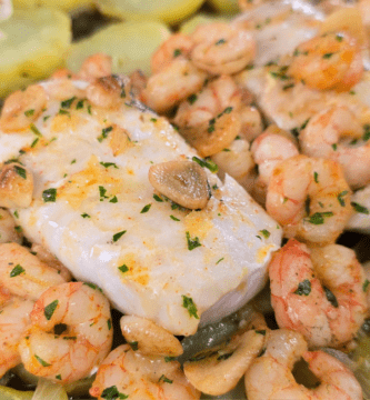 Receta de merluza con gambas