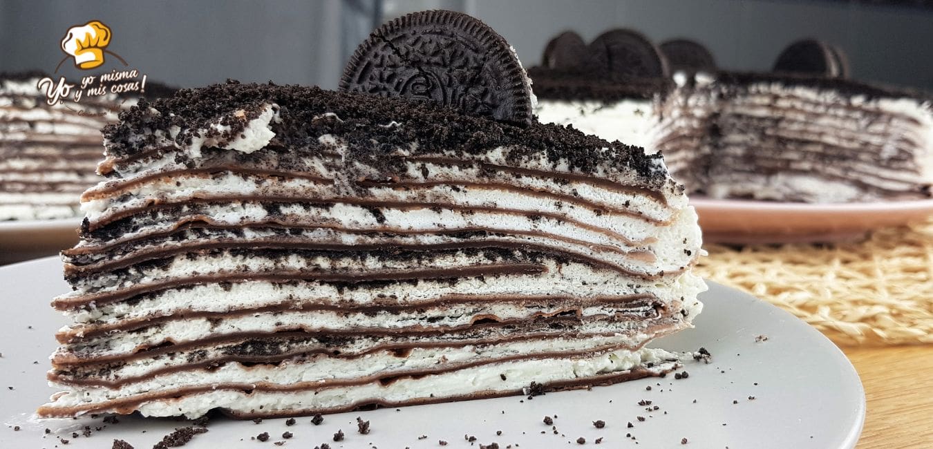 tarta de crepes y oreo