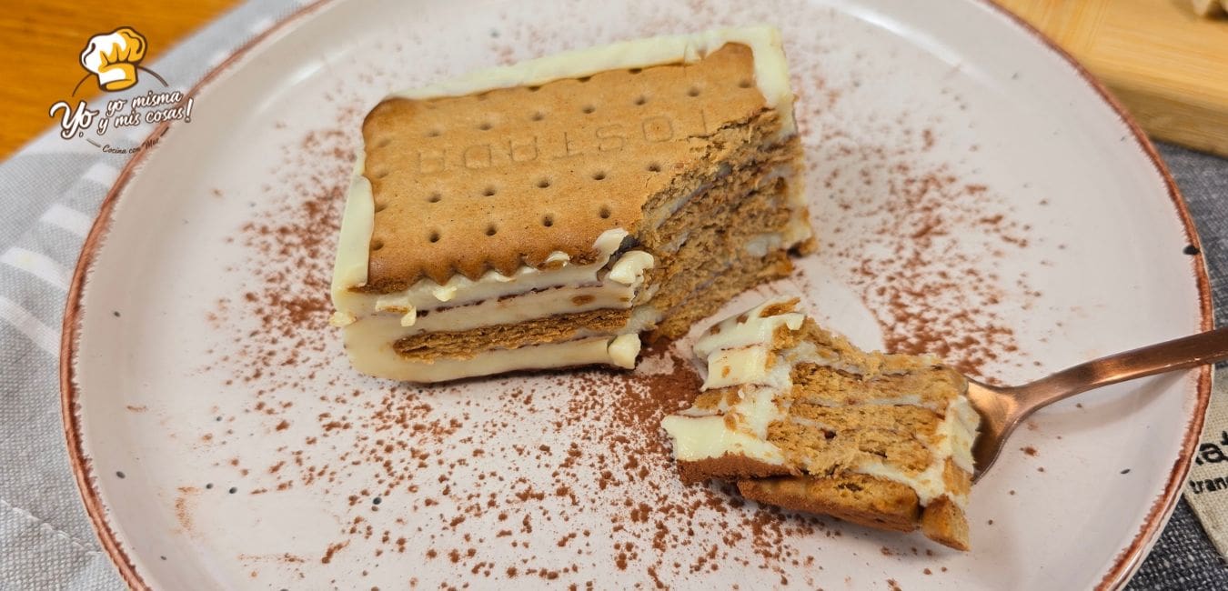 tarta de galletas con sabor arroz con leche 