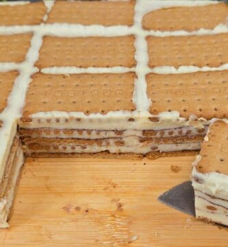 tarta de galletas con sabor arroz con leche