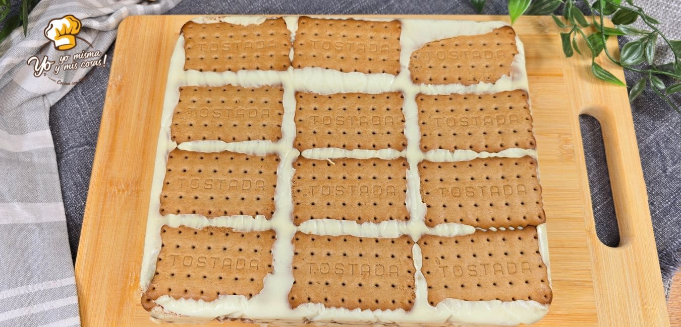 tarta de galletas con sabor arroz con leche 