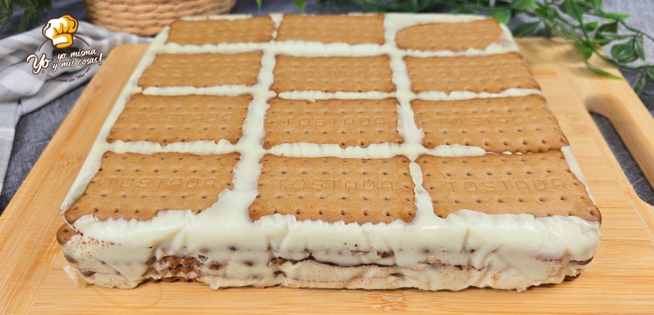tarta de galletas con sabor arroz con leche 