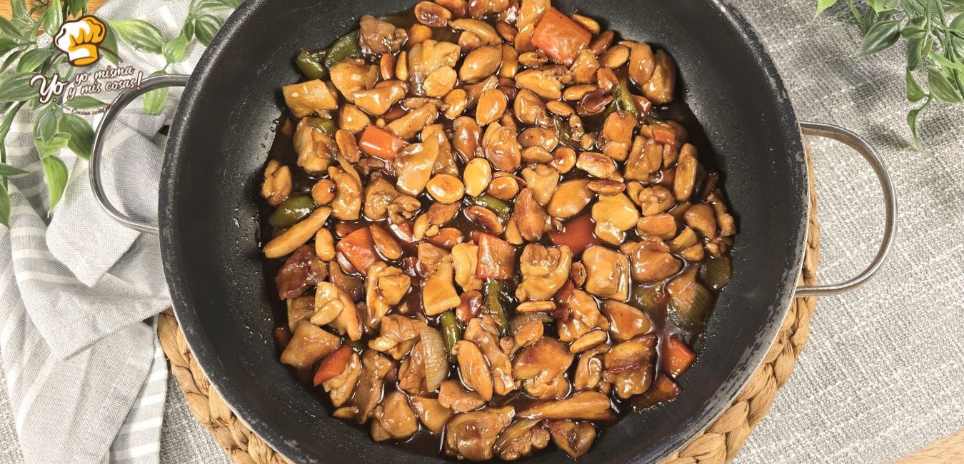 pollo con almendras en salsa agridulce 