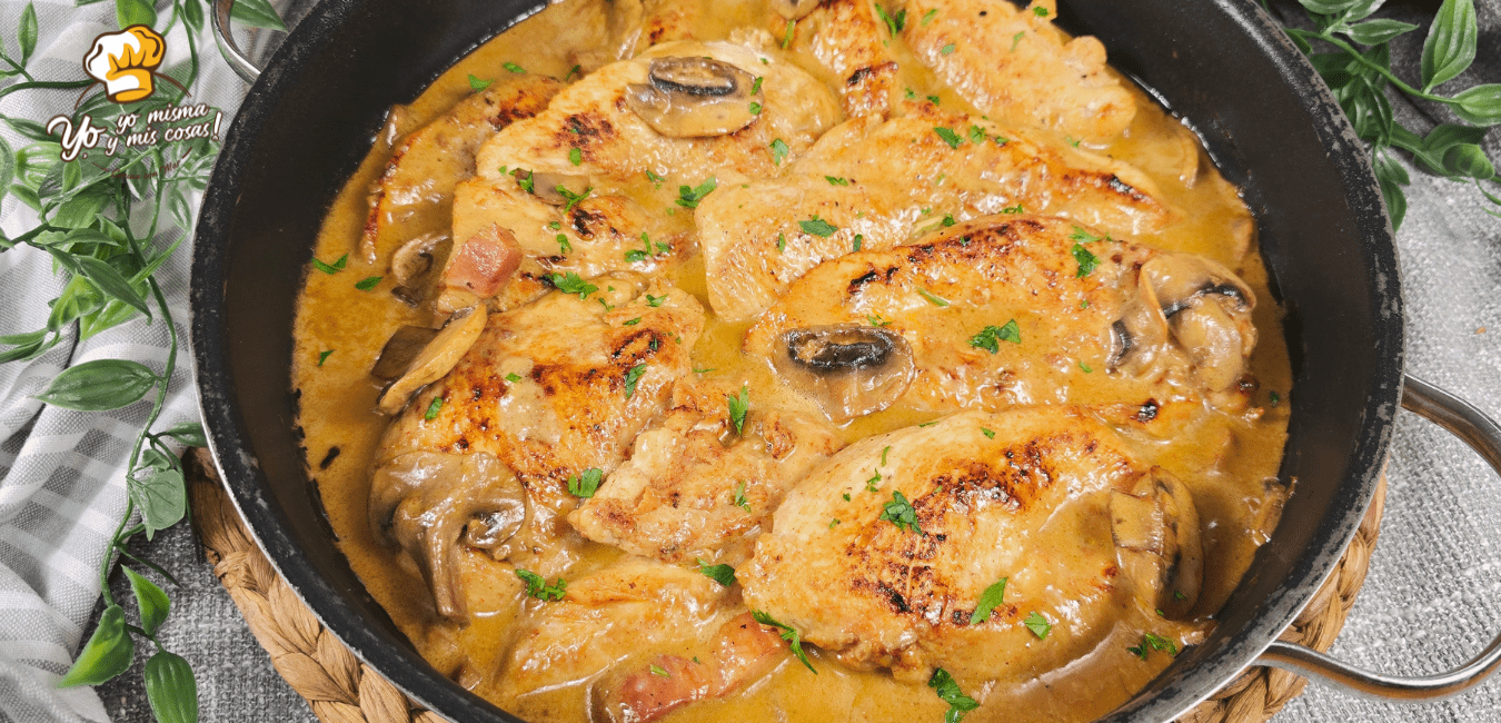 pollo cremoso al vino