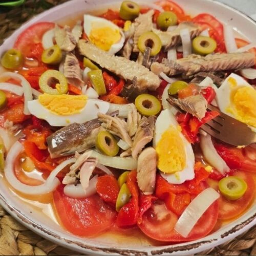 Ensalada de pimientos asados y melva