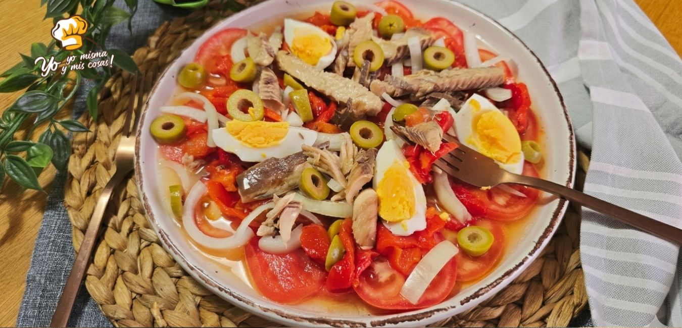 Ensalada de pimientos asados y melva