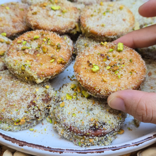 galletas fritas con crema de pistachos